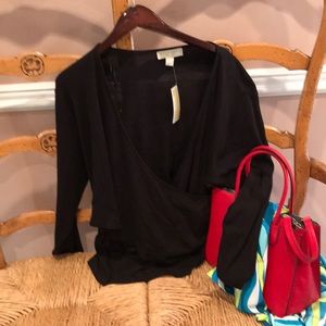 Michael  Kors waffle knit 3x faux wrap top